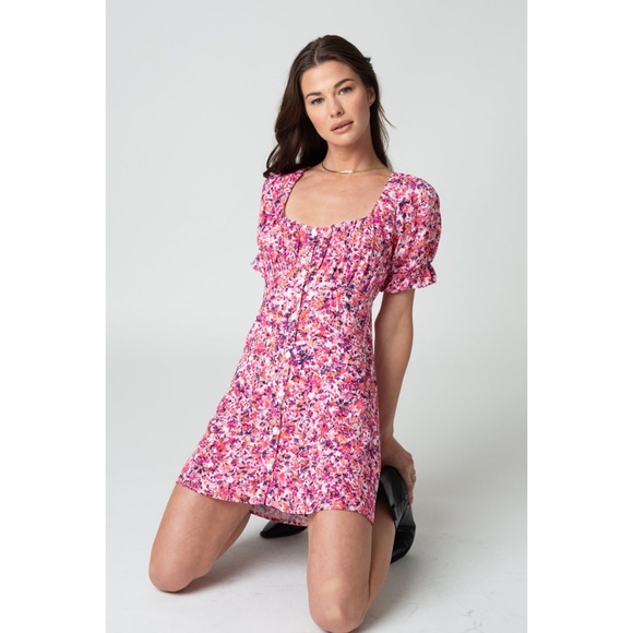 Stillwater The Brand Floral Puff Sleeve Mini Dress - Picture 4 of 14
